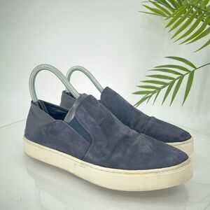Vince Garvey Shoes Women's 6.5 Blue Suede Slip On Loafers Comfort Platform
